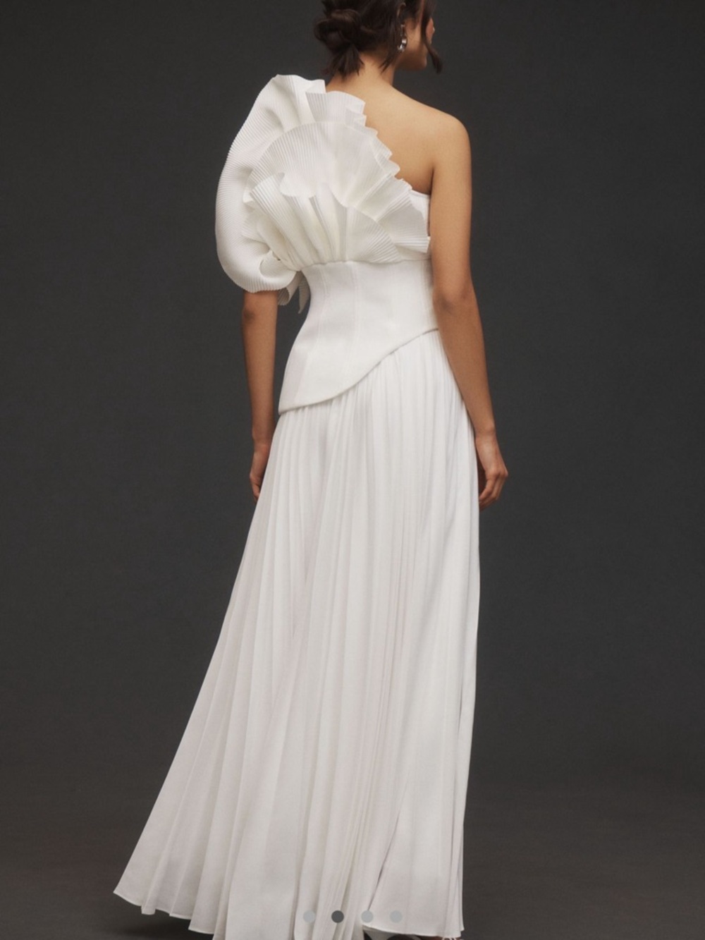 Acler White One-Shoulder Ruffle Gown - Picture 4 of 10